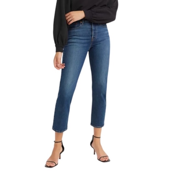 NWT Levis Wedgie Straight dark cropped jeans in Salsa Charleston Outlasted 25x26 - Picture 2 of 15